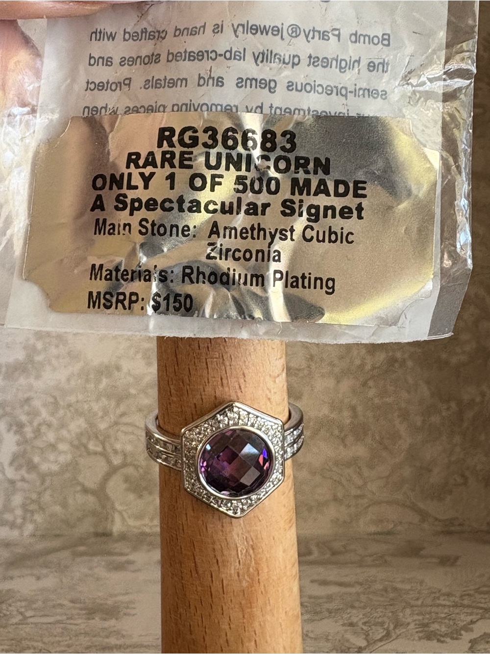 New with Tags - Bomb Party Rare Unicorn Ring - Size 9